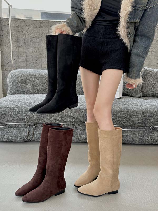 Suede Minimalist Elegant Mid-Calf Boots for Women