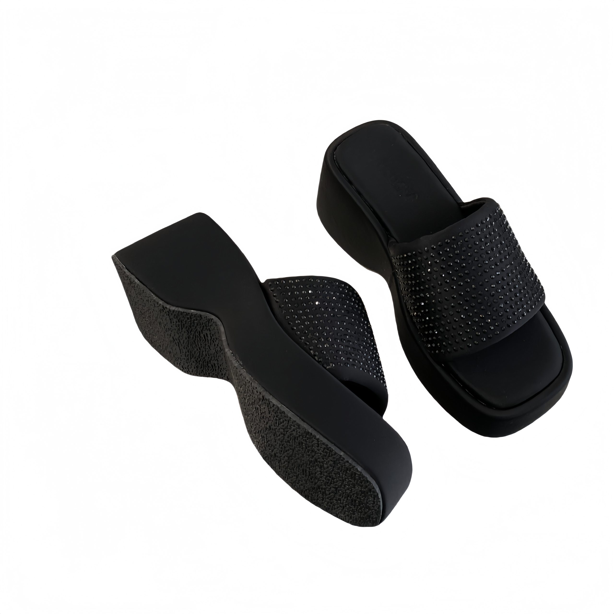 BUBUFLY 2025 New European Style Women's Casual Thick Sole Anti-Slip Beach Sandals Slip-On Open Toe High Heel Platform Slides - Image 5