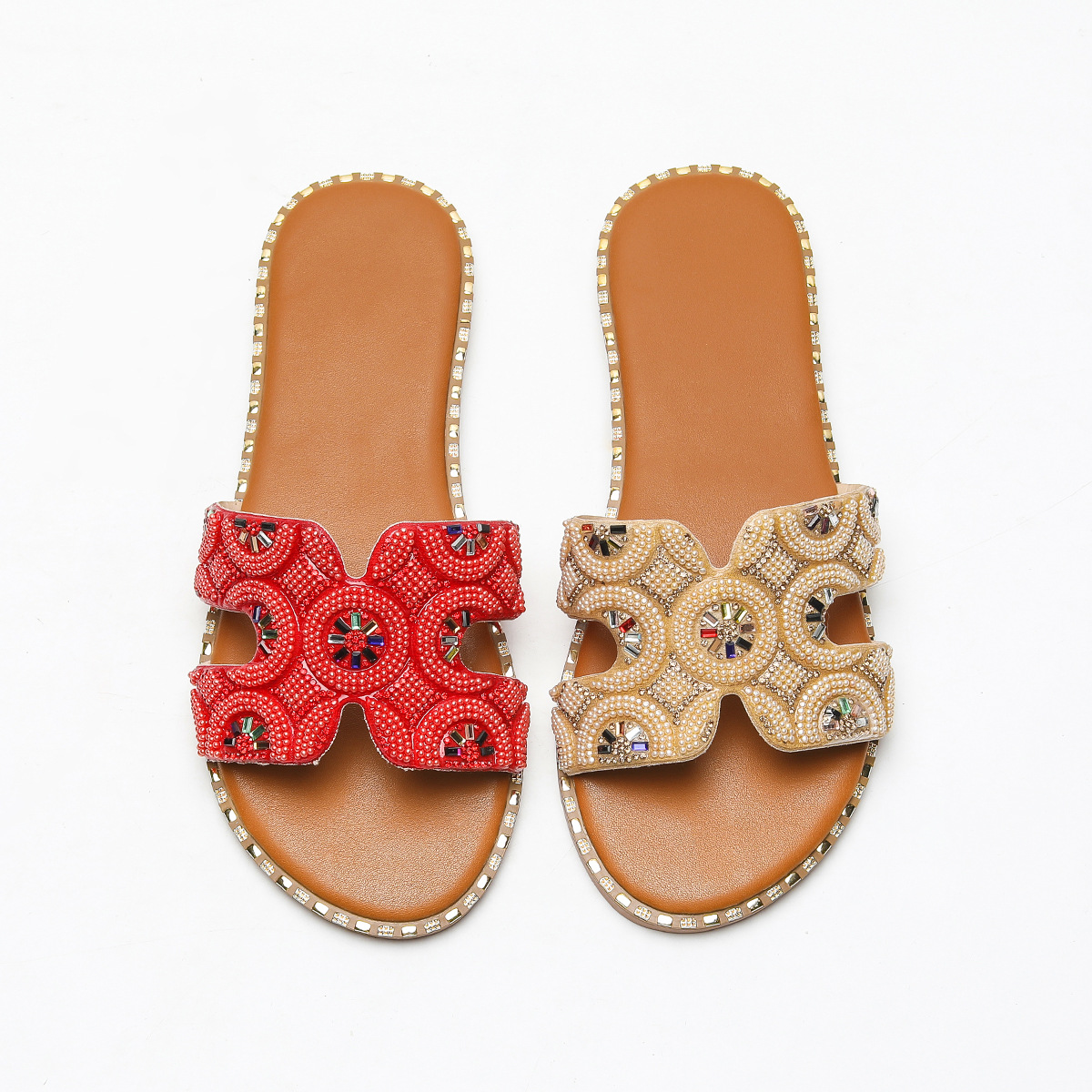 2025 Summer New Flat Slippers for Women Large Size Sandals