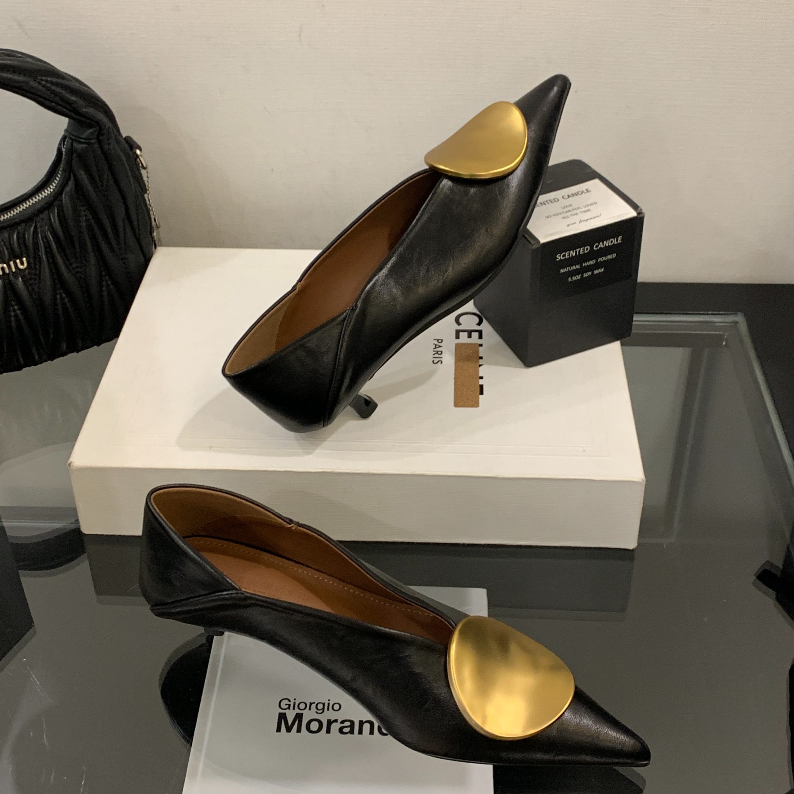 2025 New French Style Metal Buckle Low Heel Shallow Mouth Women's Shoes Fashion Comfortable Versatile Simple Shoes - Image 5