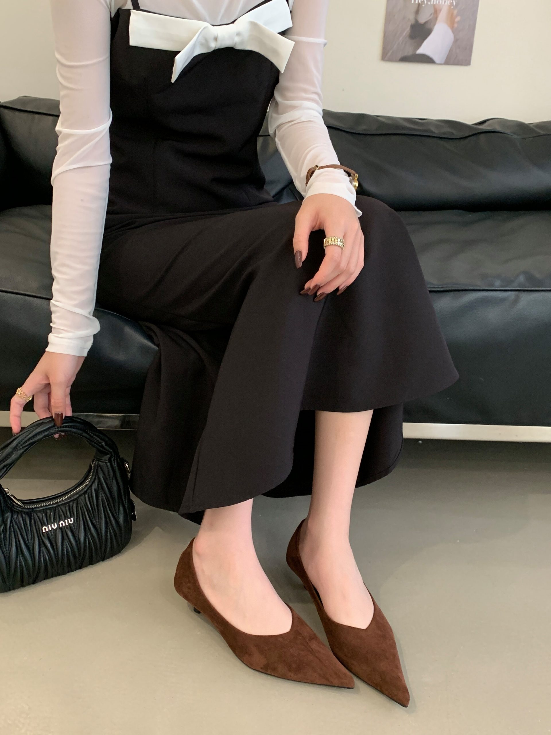 2025 New French Style Low Heel Shallow Mouth Women's Shoes Sweet Comfortable Versatile Simple Flats