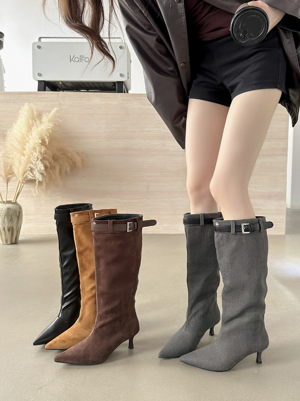 New Autumn Winter Pointed Toe Women's Korean Style Tall Boots
